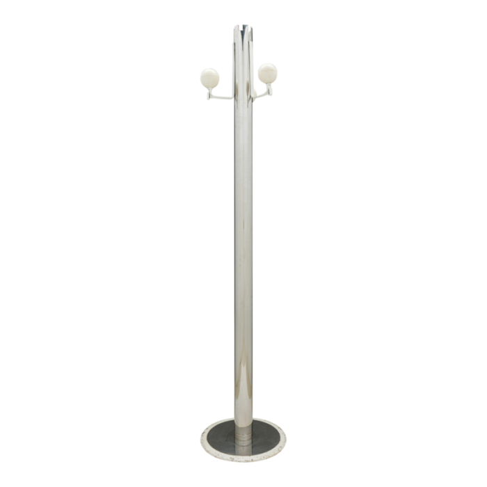 osvaldo borsani italian mid century chrome plated standing coat hatrack 6048