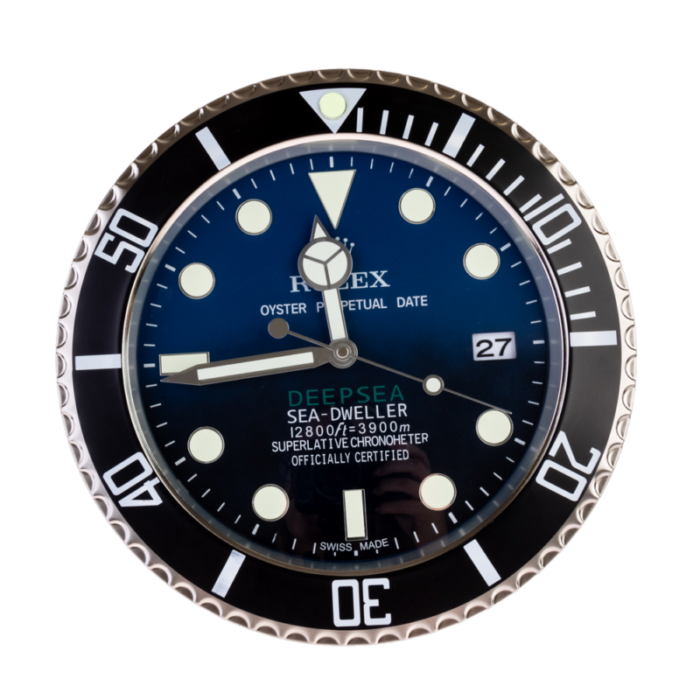 oyster perpetual black deepsea wall clock from rolex 2010s 4482