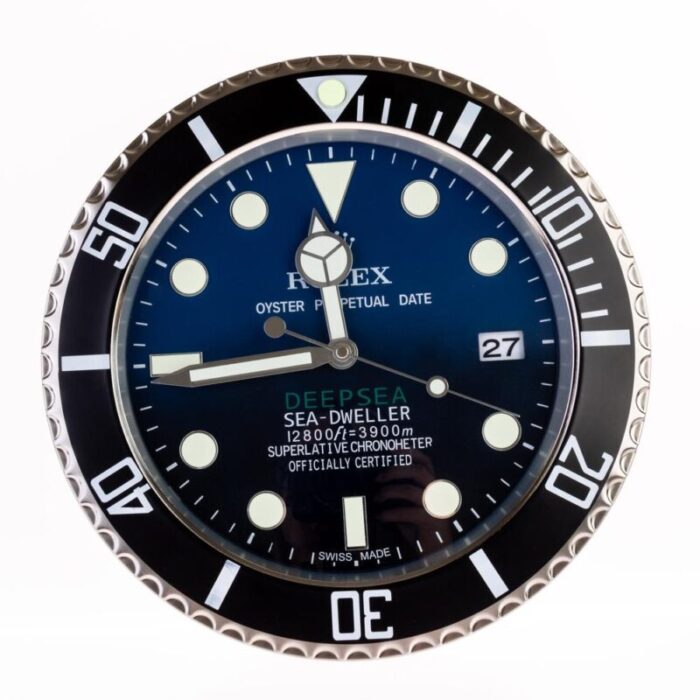 oyster perpetual black deepsea wall clock from rolex 2010s 6196