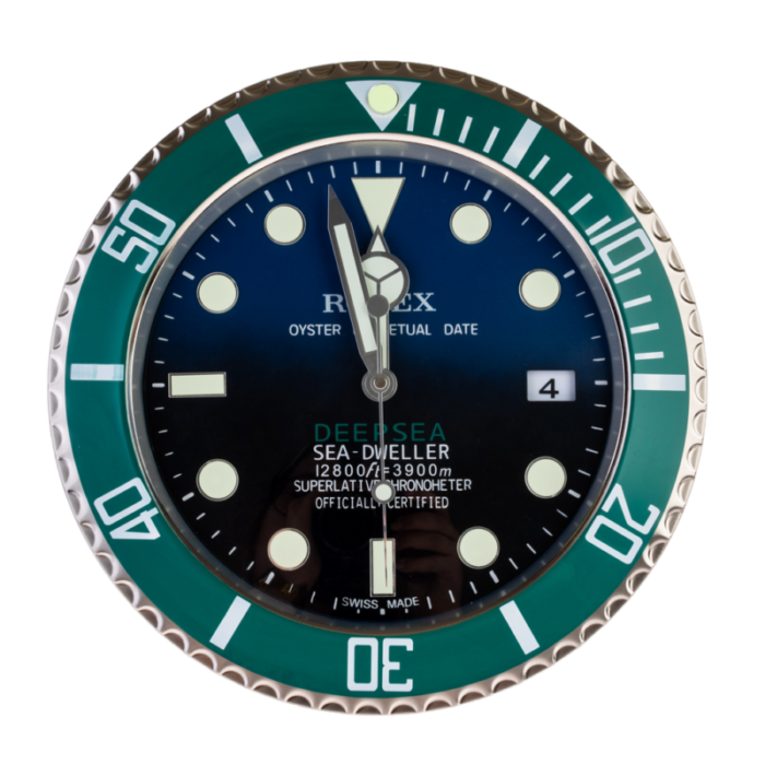 oyster perpetual green deepsea wall clock from rolex 2010s 8390