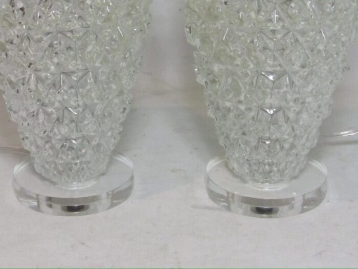 pair of french art deco style glass lamps 9764