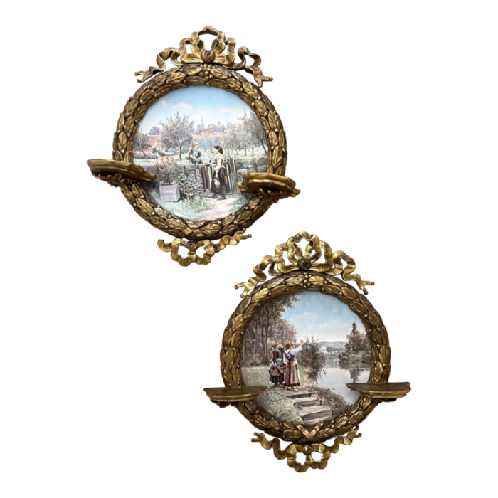 pair of late 19th century french giltwood wall shelves 8355