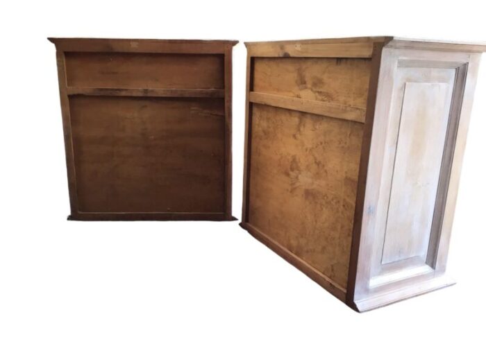 pair of vintage pine chests of drawers or nightstands in coastal white 6471