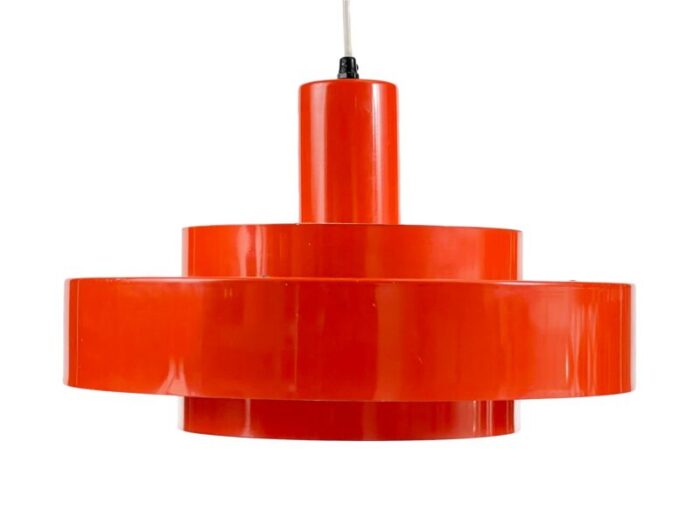 pedant light equator in orange by jo hammerborg for fog and mrup denmark 1960s 0263