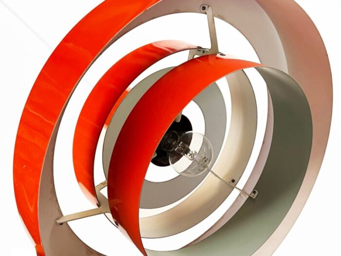 pedant light equator in orange by jo hammerborg for fog and mrup denmark 1960s 1719