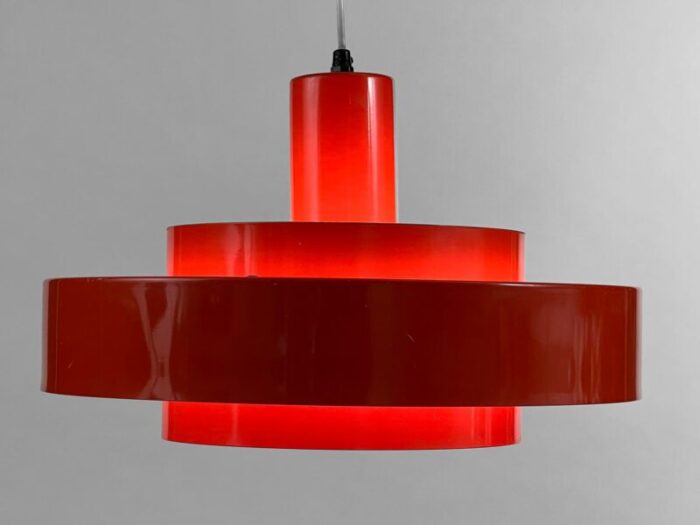 pedant light equator in orange by jo hammerborg for fog and mrup denmark 1960s 3880