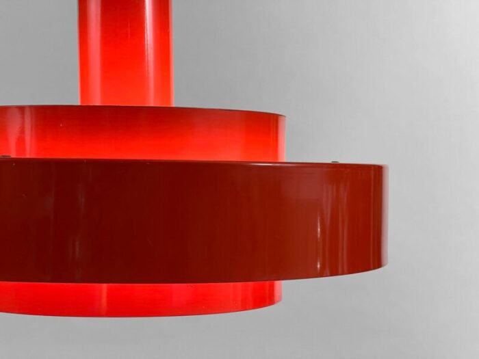 pedant light equator in orange by jo hammerborg for fog and mrup denmark 1960s 7921