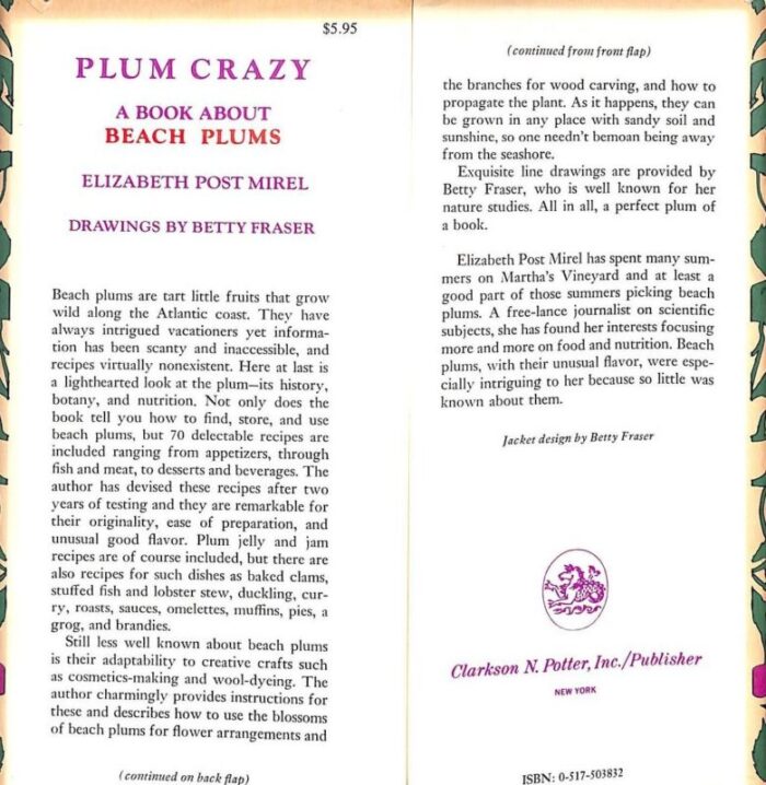 plum crazy a book about beach plums 1973 mirel elizabeth post 4378