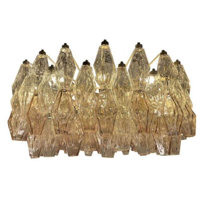 poliedri murano glass chandelier by carlo scarpa for venini 1950s 2712