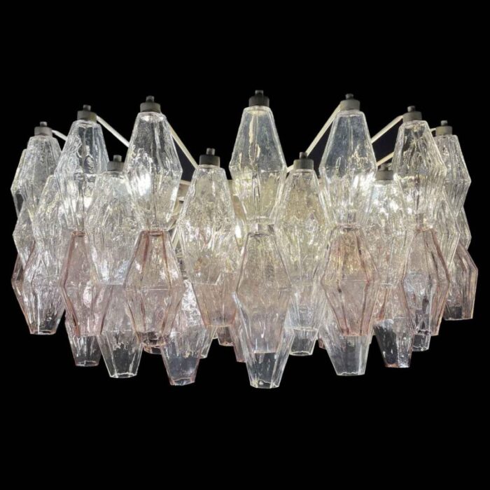 poliedri murano glass chandelier by carlo scarpa for venini 1950s 2874