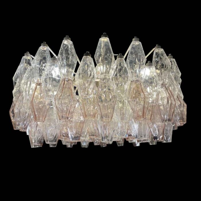 poliedri murano glass chandelier by carlo scarpa for venini 1950s 7259