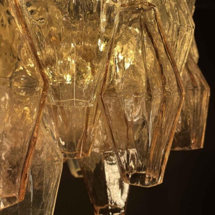 poliedri murano glass chandelier by carlo scarpa for venini 1950s 7316