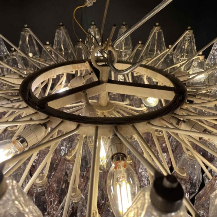 poliedri murano glass chandelier by carlo scarpa for venini 1950s 7904