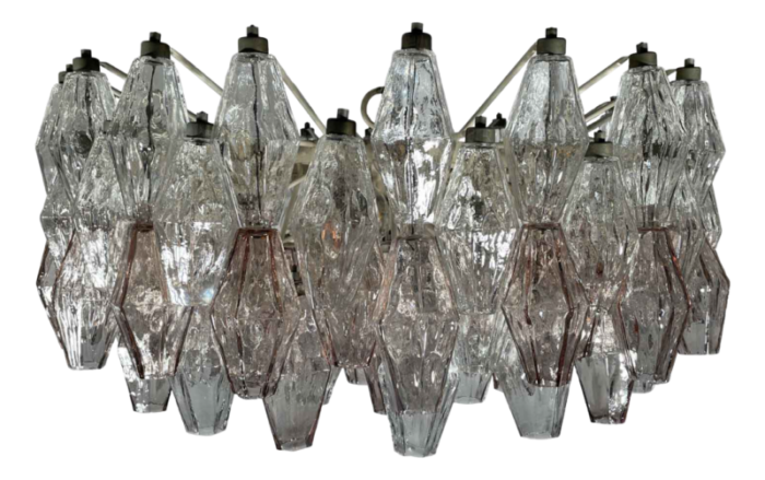 poliedri murano glass chandelier by carlo scarpa for venini 1950s 9810