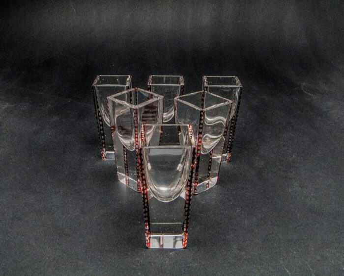 polish vodka shots by niemen glassworks 1930s set of 6 12