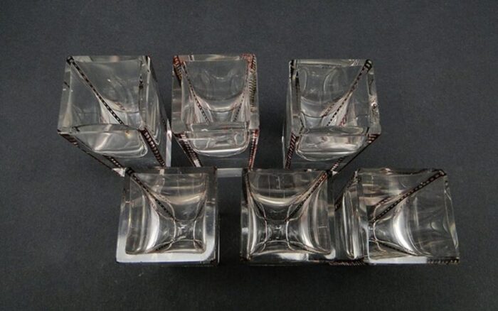 polish vodka shots by niemen glassworks 1930s set of 6 2