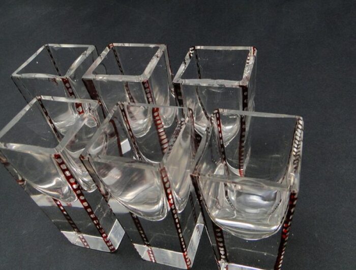 polish vodka shots by niemen glassworks 1930s set of 6 4