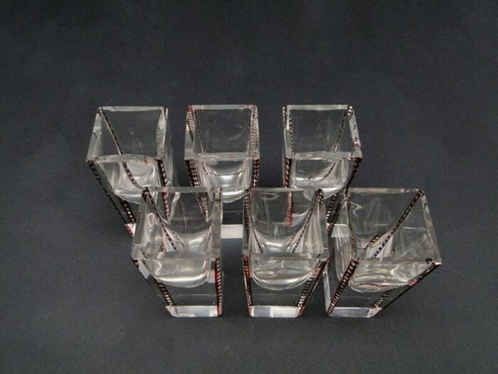 polish vodka shots by niemen glassworks 1930s set of 6 7