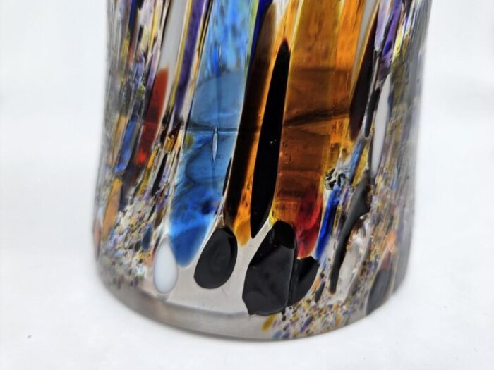 polychrome murano glass vase 1970s 19