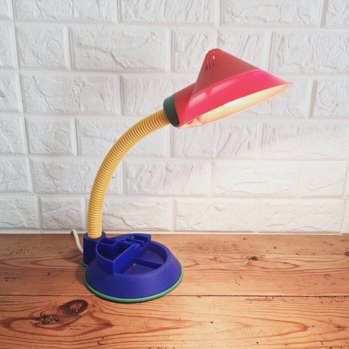 postmodern flexo table lamp desk organizer 1980s 6983