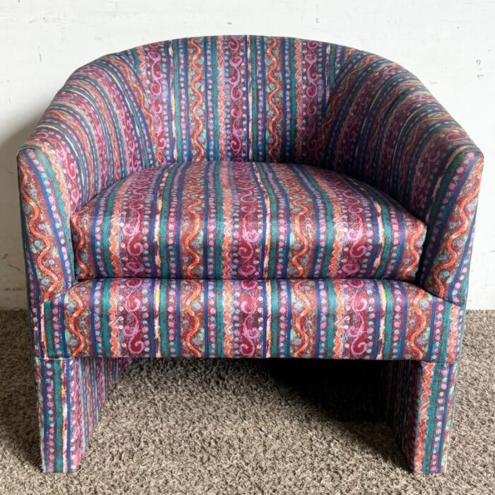 postmodern multi colored barrell chair 0746