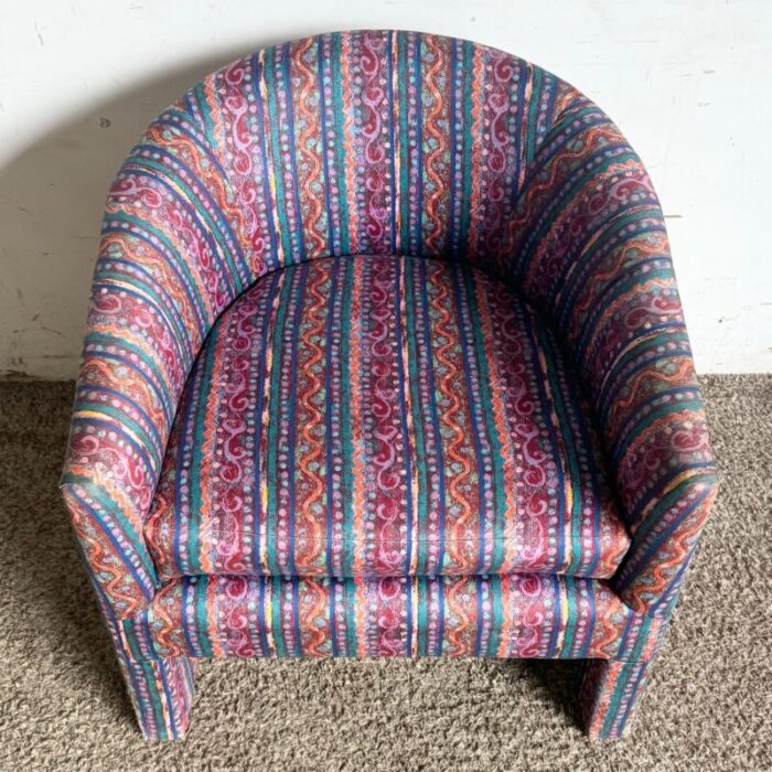 postmodern multi colored barrell chair 3246