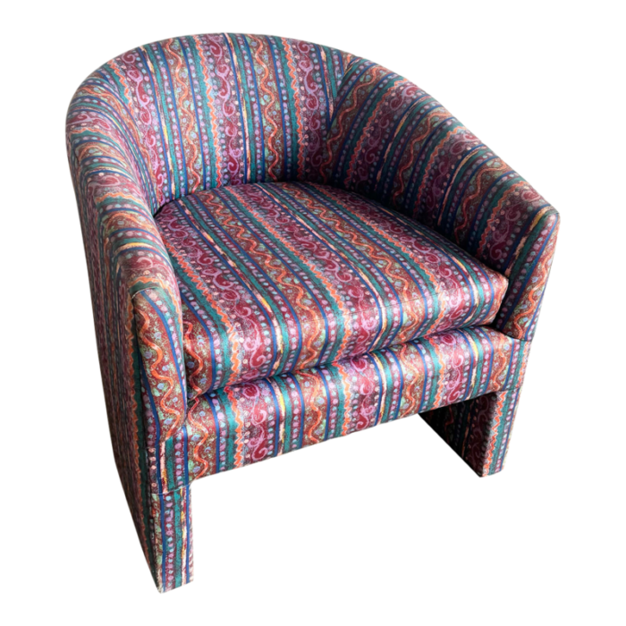 postmodern multi colored barrell chair 5896