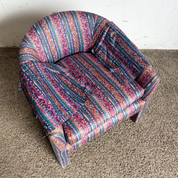 postmodern multi colored barrell chair 6928