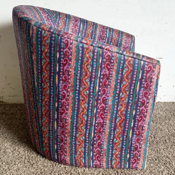 postmodern multi colored barrell chair 7451