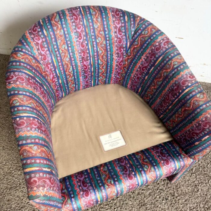 postmodern multi colored barrell chair 9588