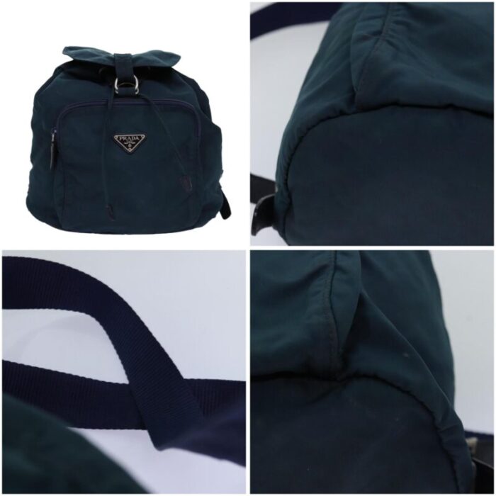 prada backpack nylon green auth 74575 3323