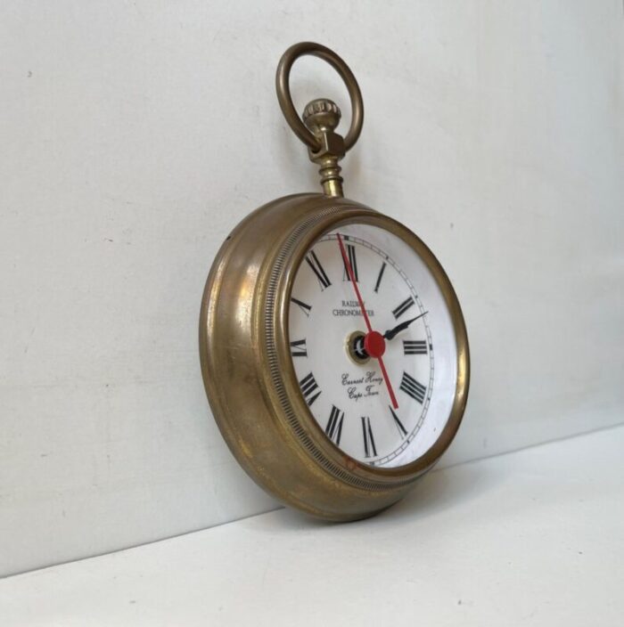 railway chronometer brass jumbo wall clock 1970s 1