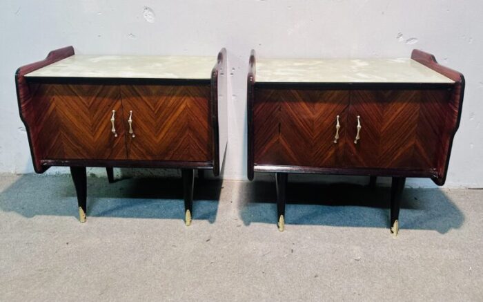 rosewood bedside tables set of 2 4834