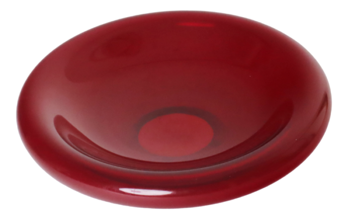 ruby red murano glass bowl 1970s 0659