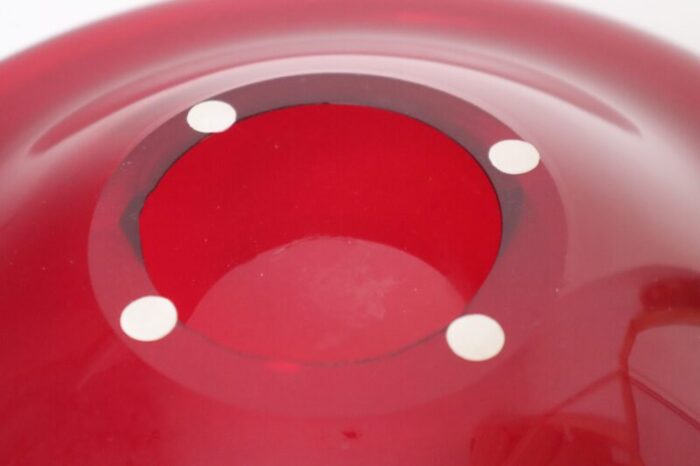 ruby red murano glass bowl 1970s 0981