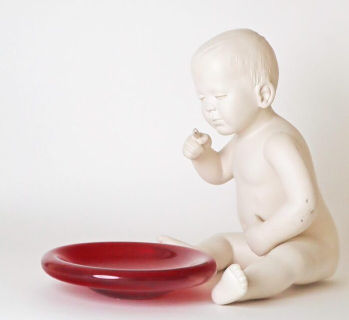 ruby red murano glass bowl 1970s 1480