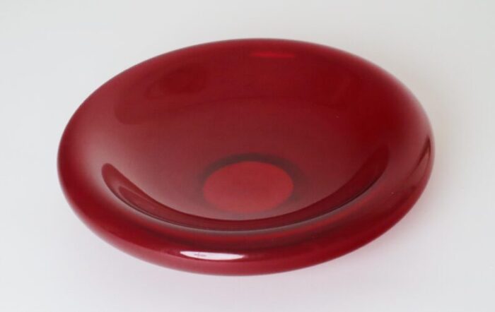 ruby red murano glass bowl 1970s 2285