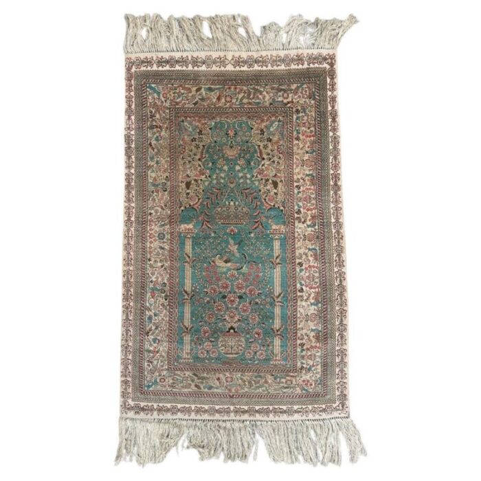 rug in fine silk by sino hereke 1990s 1 1