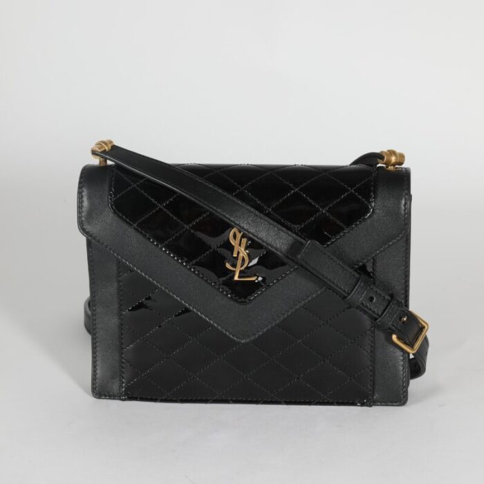 saint laurent black patent calfskin mini gaby satchel 8586