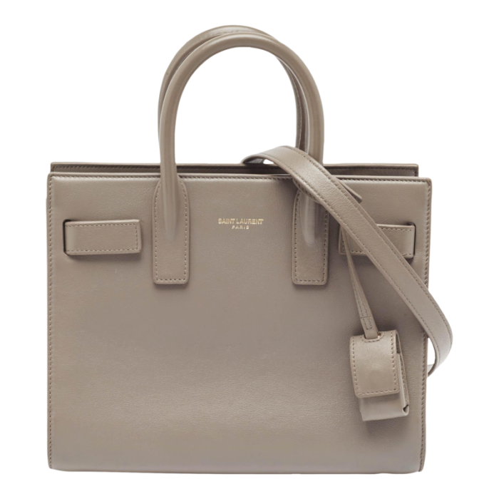 saint laurent grey leather nano classic sac de jour tote 3627