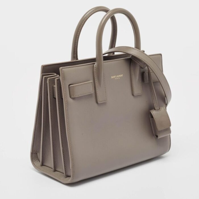 saint laurent grey leather nano classic sac de jour tote 5501