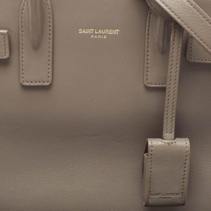 saint laurent grey leather nano classic sac de jour tote 6938