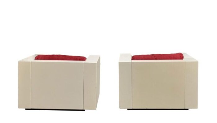 saratoga cube armchairs by massimo vignelli for poltronova italy 1960s set of 2 2848