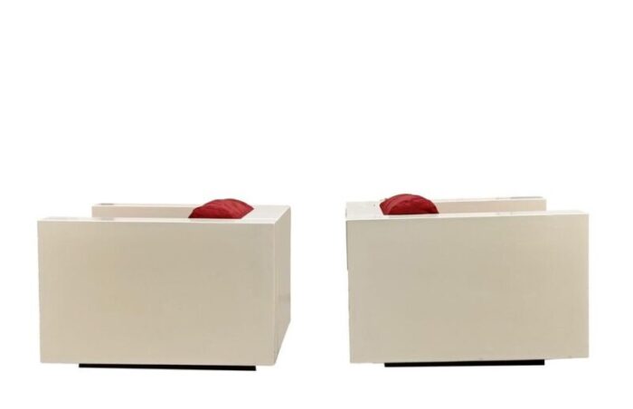 saratoga cube armchairs by massimo vignelli for poltronova italy 1960s set of 2 6221