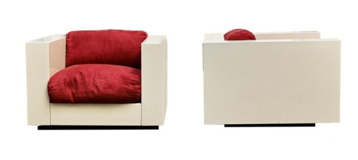 saratoga cube armchairs by massimo vignelli for poltronova italy 1960s set of 2 9534