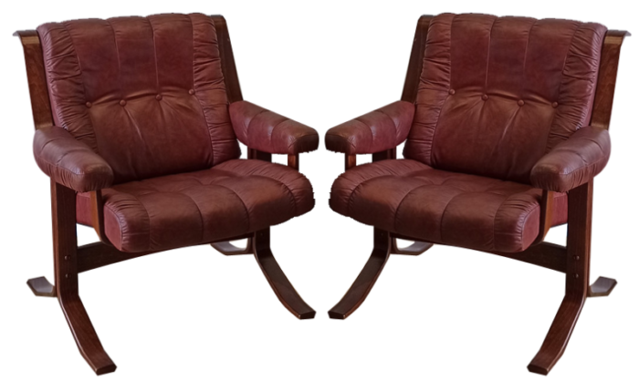 scandinavian easy chairs from ekornes 1970s set of 2 7348