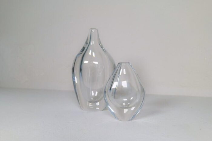 scandinavian modern glass vases by erika lagerbielke for orrefors 1990s set of 2 4