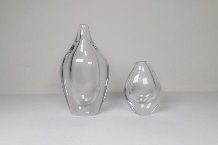 scandinavian modern glass vases by erika lagerbielke for orrefors 1990s set of 2 5