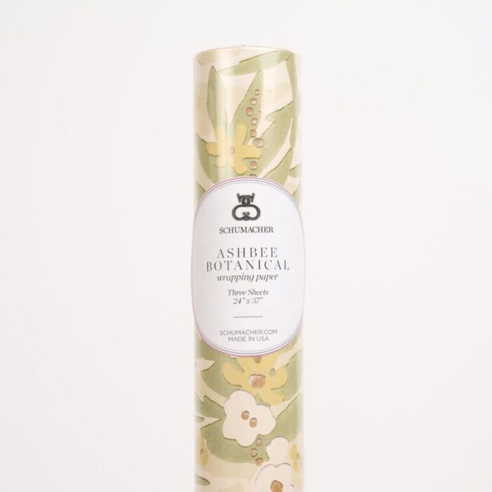 schumacher ashbee botanical wrapping paper in citron 2316