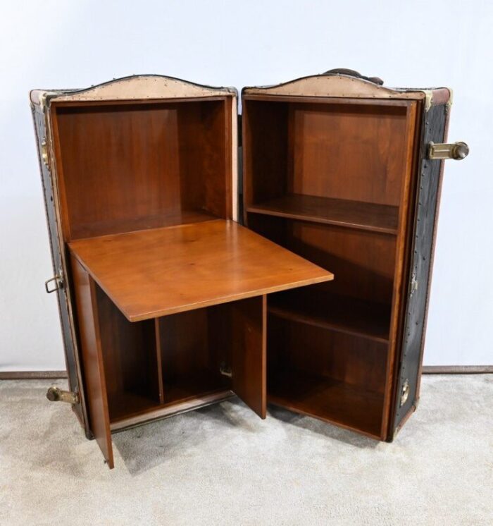 secretary trunk in mahogany interior 1900s 22